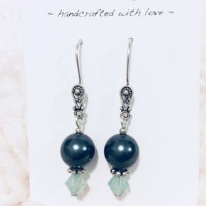 Sterling and Swarovski Stunning Blue Earrings
